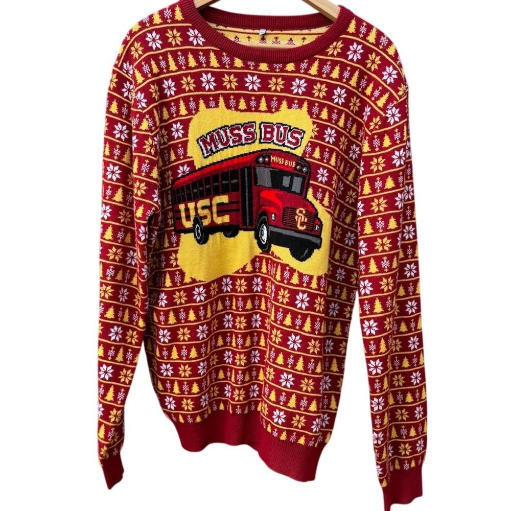 USC Trojans Los Angeles basketball Eric Musselman Muss Buss Sweater red Size XL